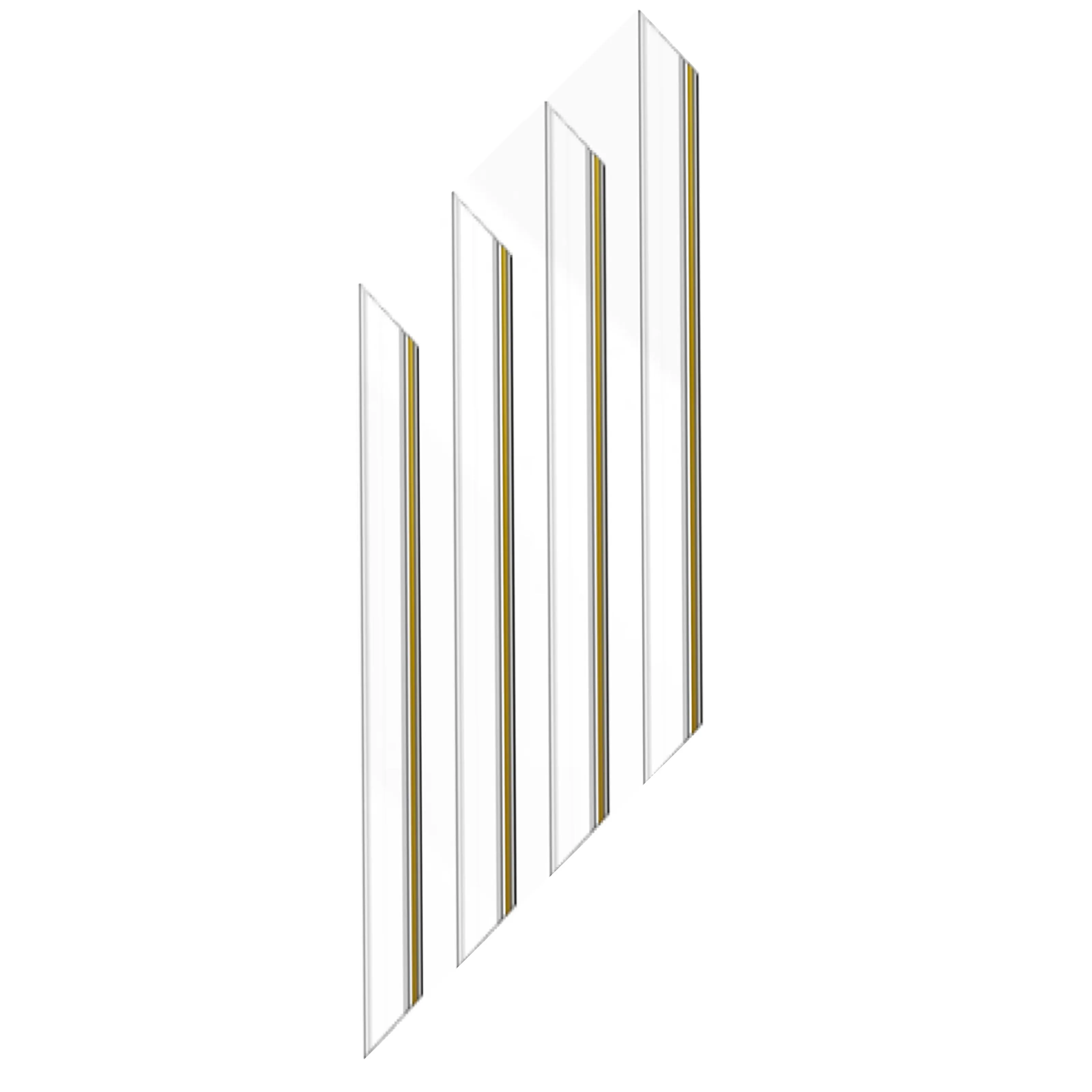 4 barre intere PRETAGLIATE AD ANGOLO per Bugna Boiserie in polimeri linea GOLD (filo oro) bianco Avorio 9010 varie dimensioni