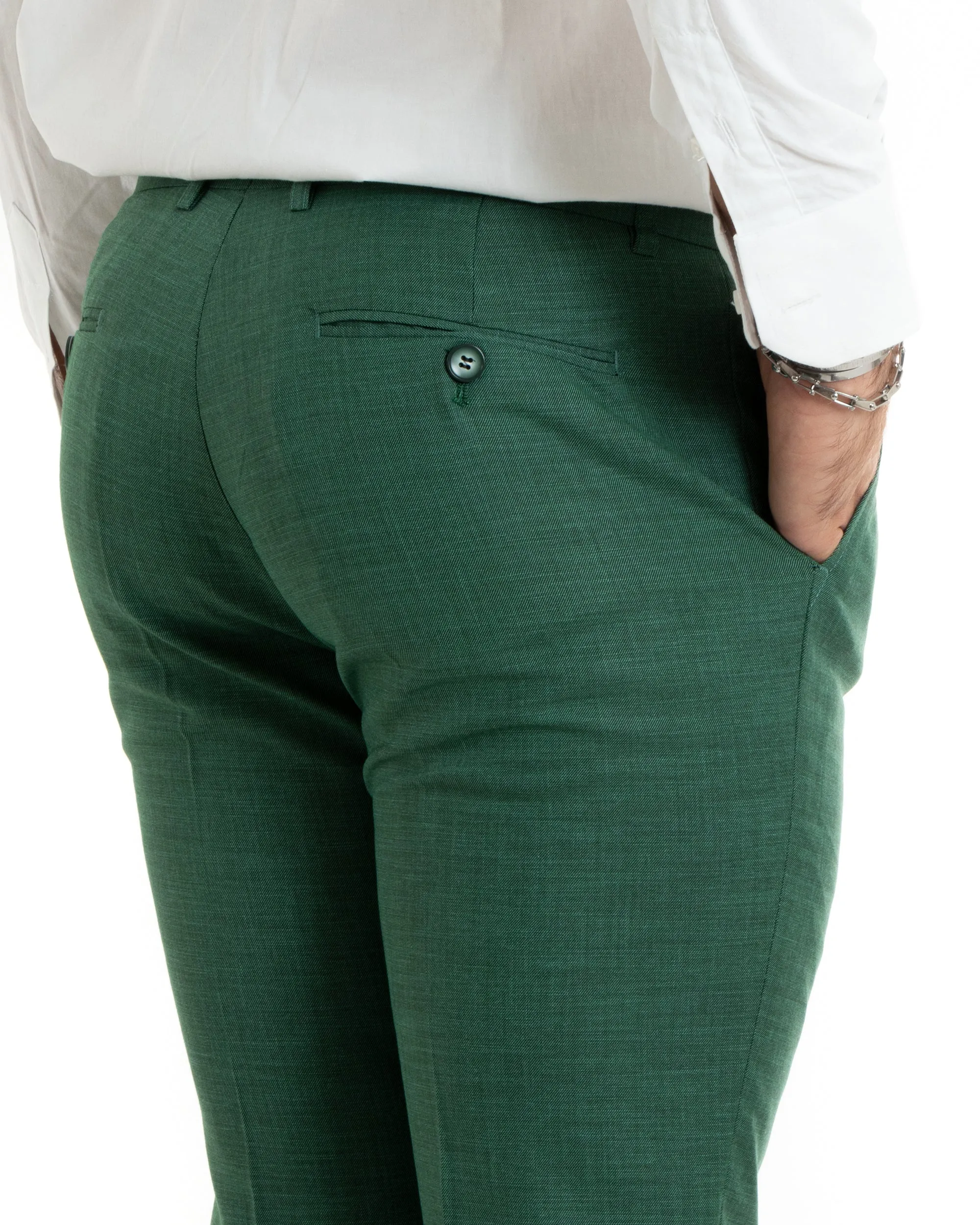 Abito Uomo Monopetto Vestito Completo Giacca Pantaloni Verde Elegante Casual GIOSAL-OU2427A