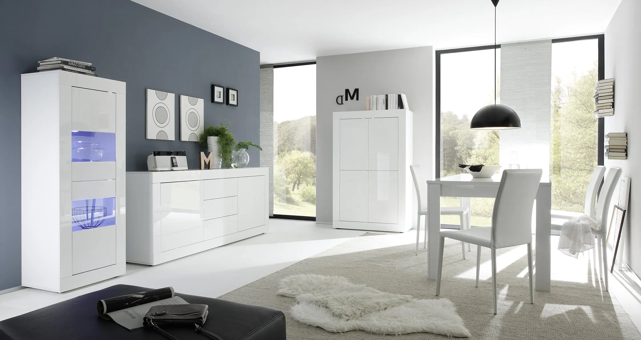 Ailea - Madia moderna con ante e cassetti cm 210x43x86h - vari colori