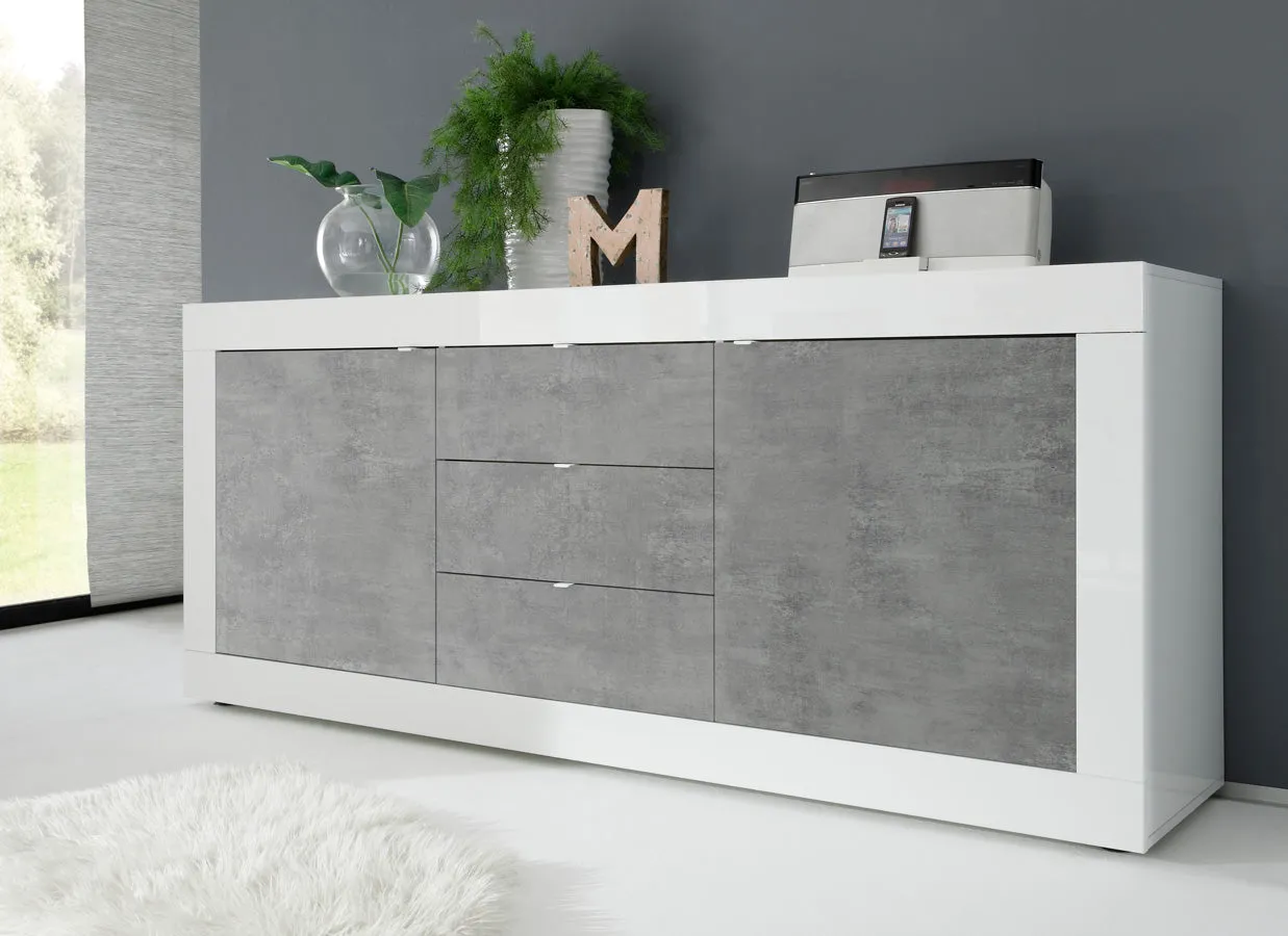 Ailea - Madia moderna con ante e cassetti cm 210x43x86h - vari colori