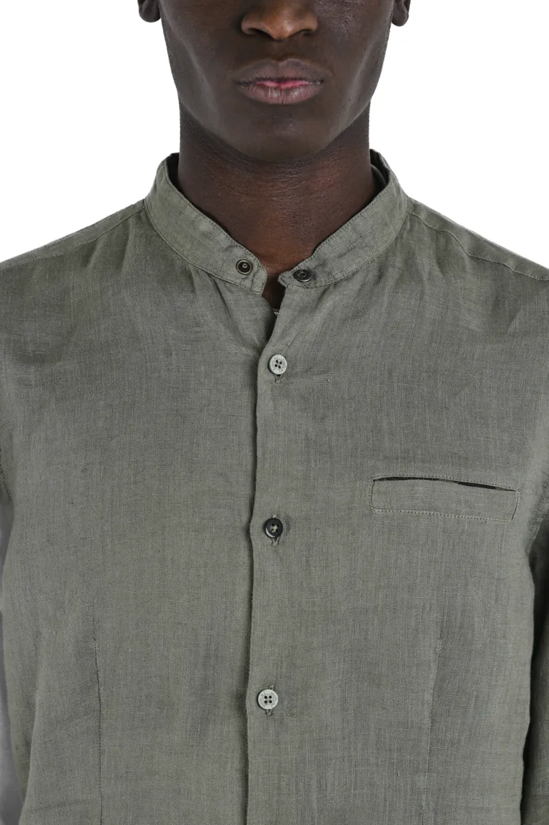 Camicia in lino regular Leo Lino Militare SS24