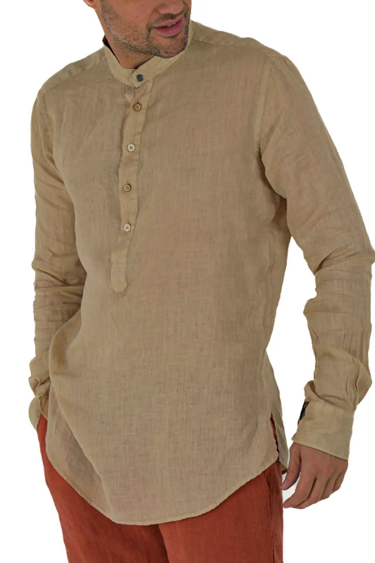 Camicia in lino regular Paul Lino Sabbia SS24