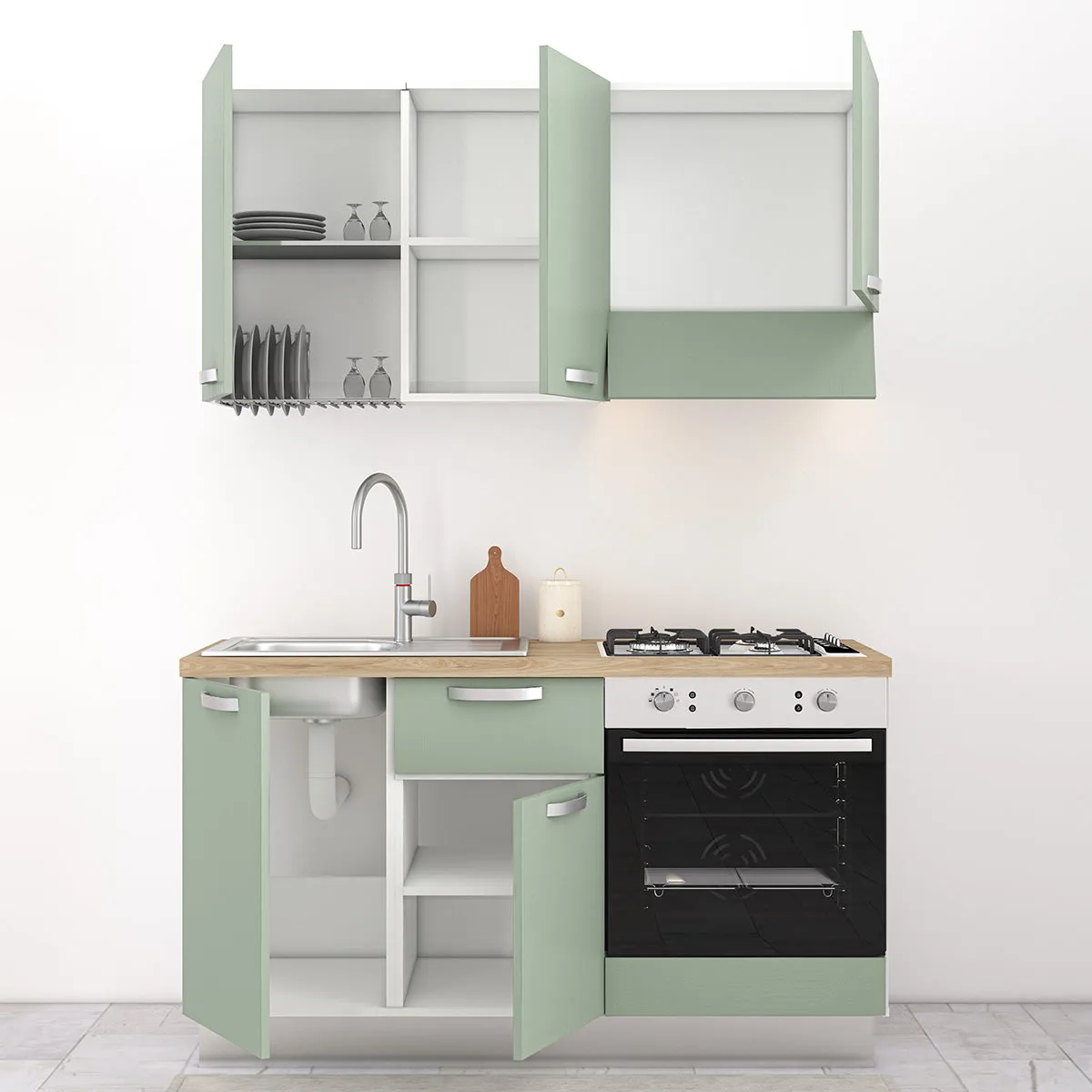 Cucina completa 150cm Uragano, perfetta per arredare un appartamento, B&B o un Hotel