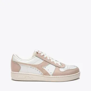 DIADORA SNEAKERS MAGIC BASKET LOW LEATHER WN BIANCO-ROSA