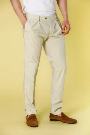 Genova Style pantalone chino uomo in tela paracadute tencel e cotone regular