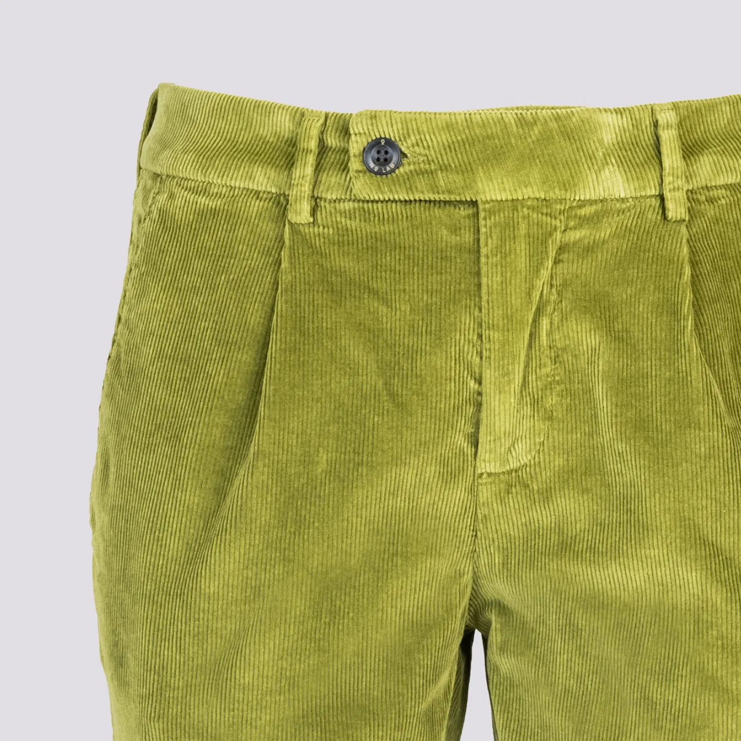 PANTALONE IN VELLUTO VERDE PISTACCHIO CON TASCA A FILO