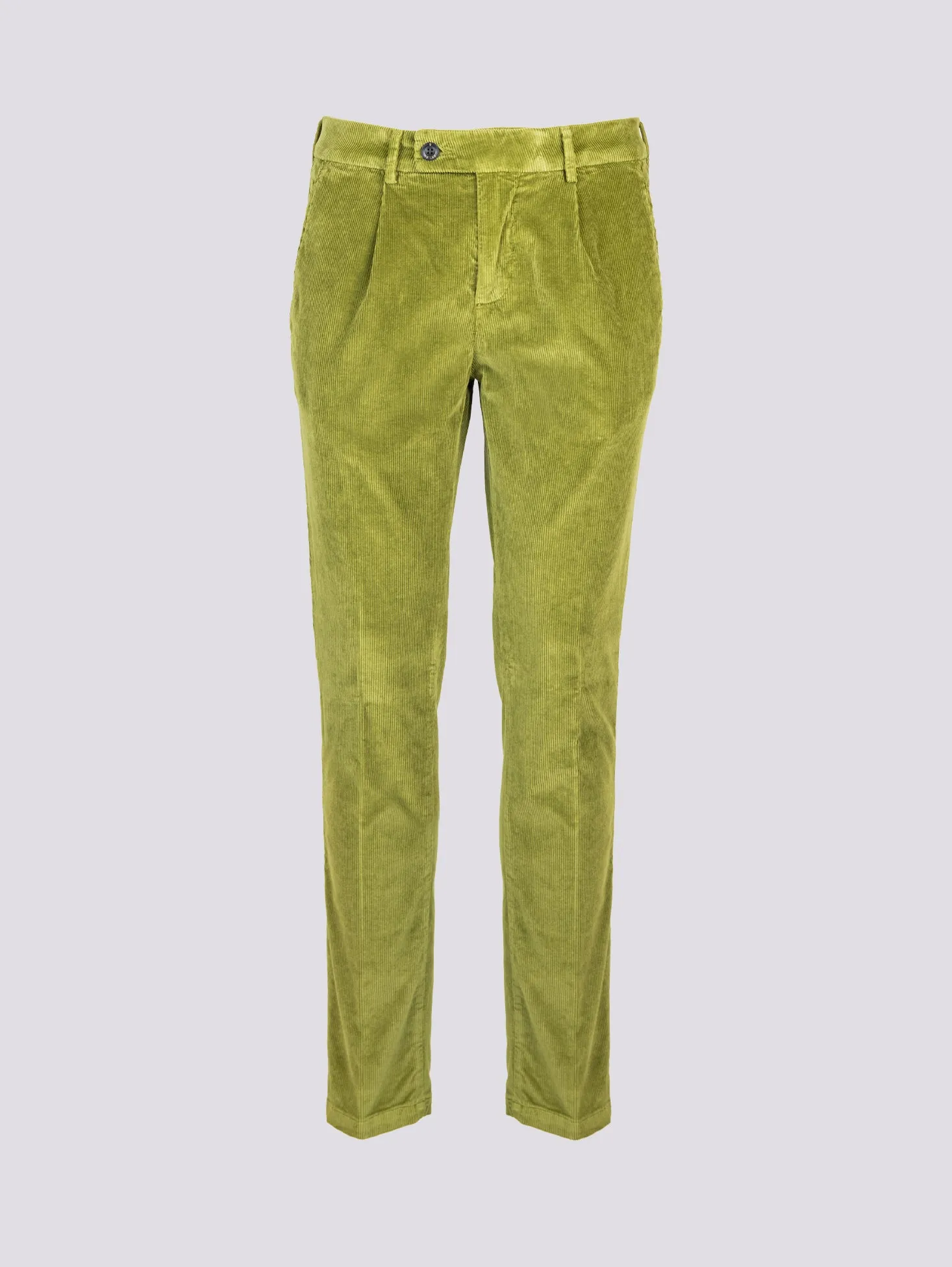 PANTALONE IN VELLUTO VERDE PISTACCHIO CON TASCA A FILO