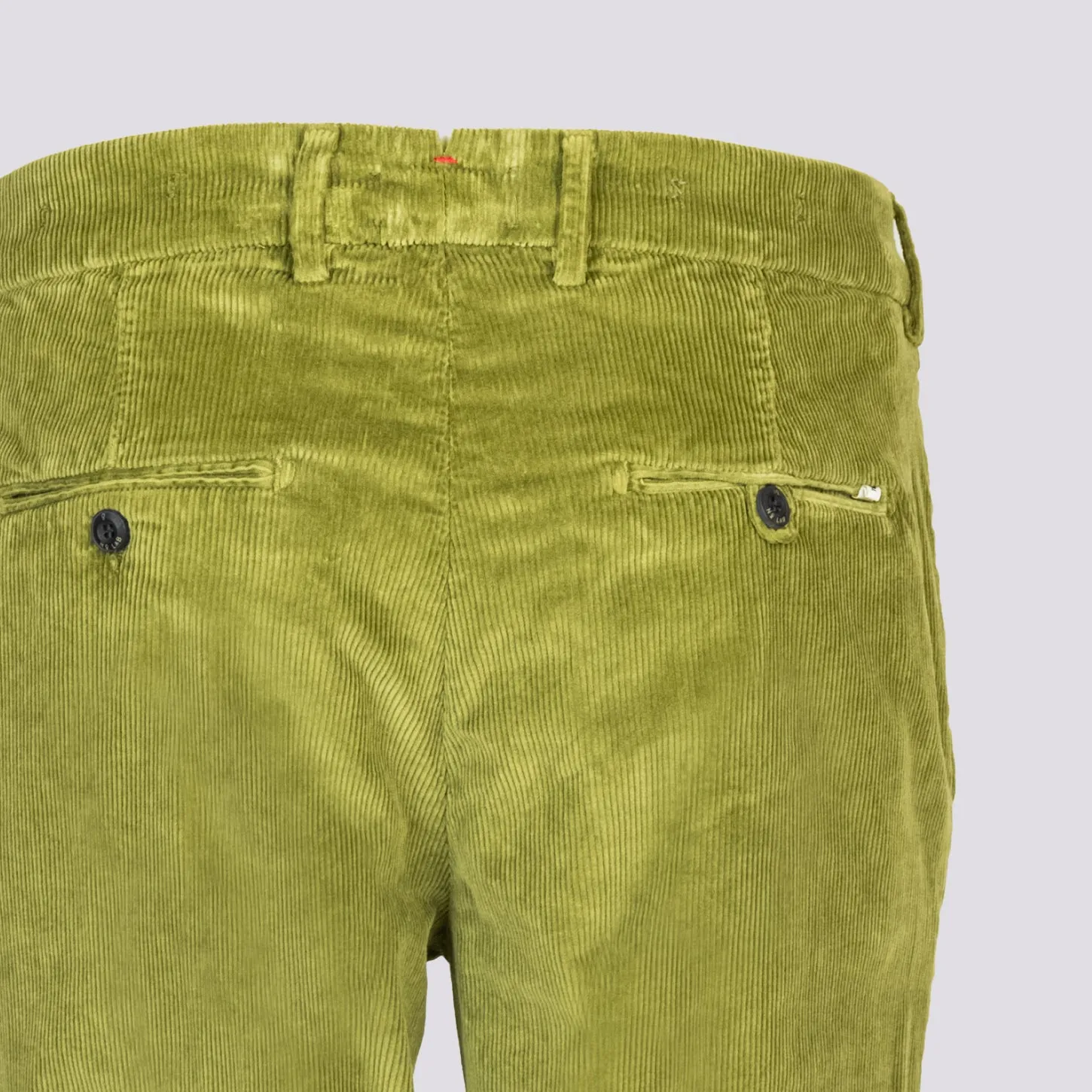 PANTALONE IN VELLUTO VERDE PISTACCHIO CON TASCA A FILO